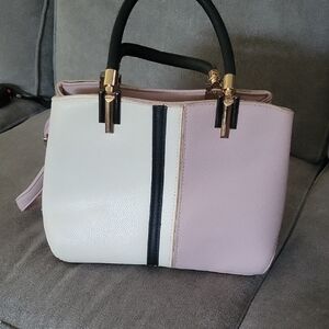 Pink And White Two-Tone Handbag